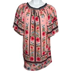 Umgee‎ Womens Small Off the Shoulder Floral Boho Peasant Flowy Ruffle Dress
